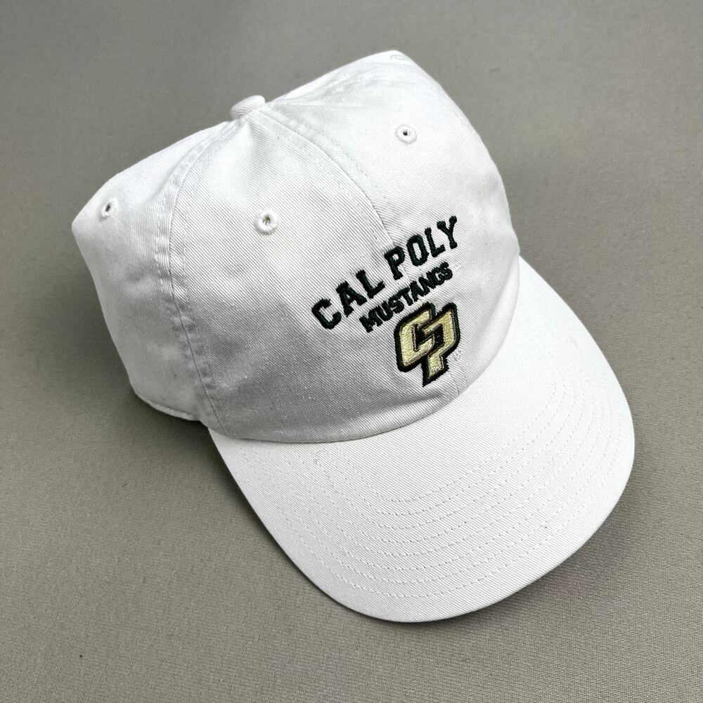 Cal Poly Mustangs Hat Cap Strapback White '47 Brand San Luis Obispo Logo College